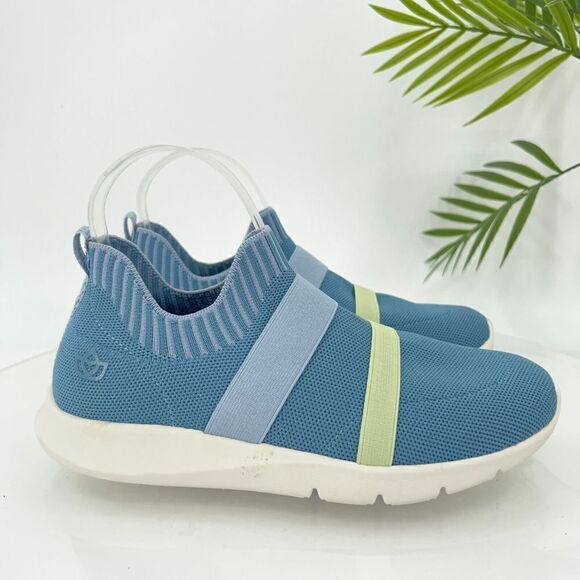 QVC Spenco Women's Karma Stretch Shoe Size 7 D Slip On Knit Blue Sneaker Shoes - Picture 2 of 15